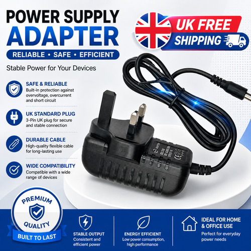12v uk plug power - 2a, ac/dc