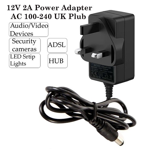 12v uk plug - 2a, ac/dc